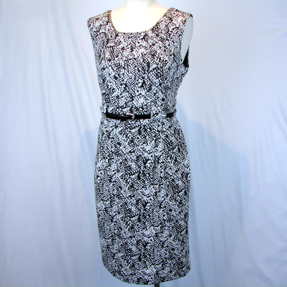 Sandra Darren classic career belted dress 10